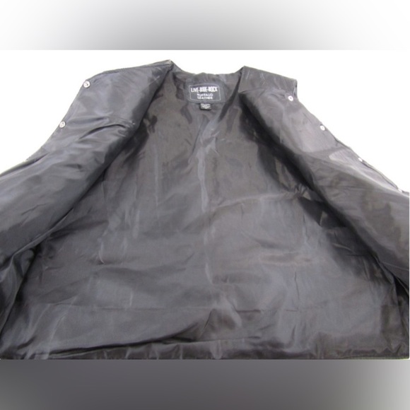 LIVE-RIDE-ROCK Women’s Buffalo Leather Embroidered Roses Moto Vest 4X GUC - Picture 11 of 11